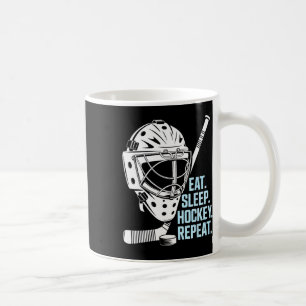 Caneca De Café Coma Sonho Hóquei Repita Máscara de Hóquei Adesivo
