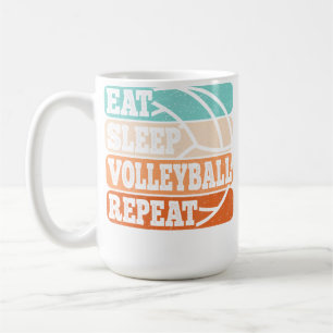 Caneca De Café Coma Sonho Volei Repita Camiseta engraçada para jo