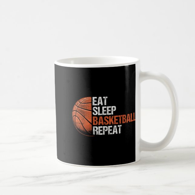 Caneca De Café Coma Sono Basquete Repete Jogada Engraçada de Basq (Direita)