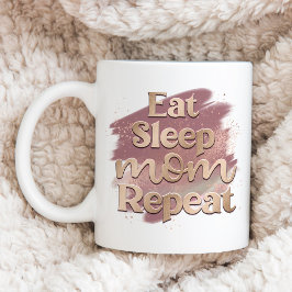 Caneca De Café Coma Sono Mãe Repetir Tipografia de Cores de Água 