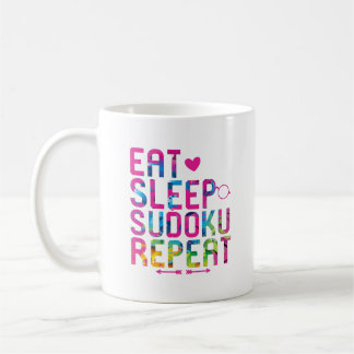 Caneca De Café Coma Sono Sudoku Repetir A Mente Nítida
