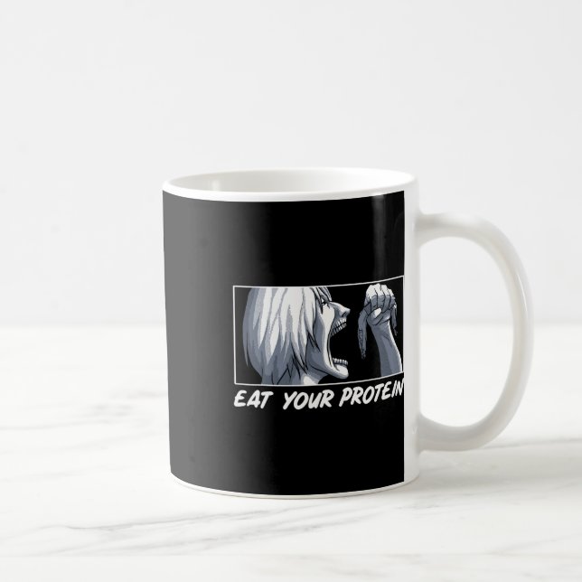 Caneca De Café Coma Sua Proteína Anime Ginásio Mangá Musculação F (Direita)