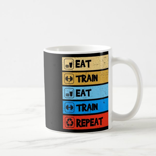 Caneca De Café Coma Treine Repita Força Esportes Academia Engraça (Direita)