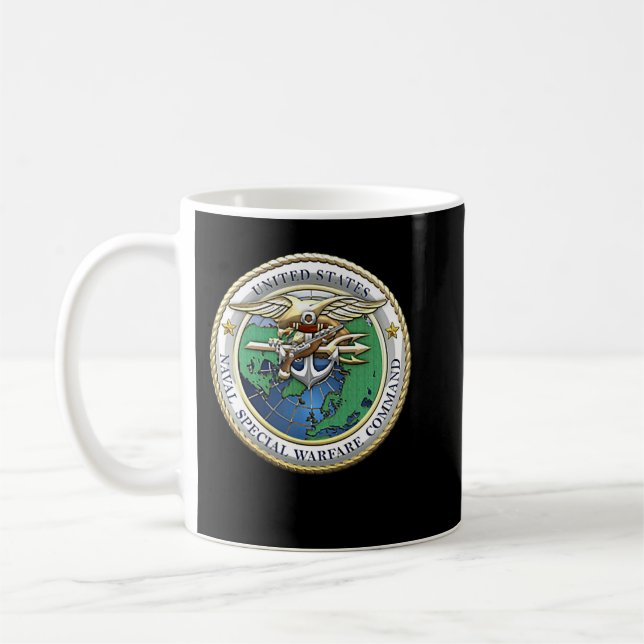 Caneca De Café Comando de Guerra Especial Naval dos EUA - Vet Mil (Esquerda)