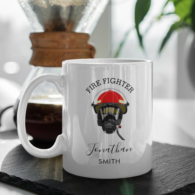 Caneca De Café Combatente de Fogo | Combate personalizado a incên (Criador carregado)