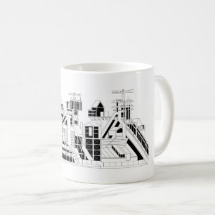 Caneca De Café Combinação Metalúrgica Industrial Silhueta