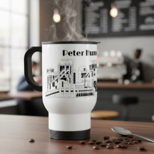 Caneca De Café Combinação Metalúrgica Industrial Silhueta