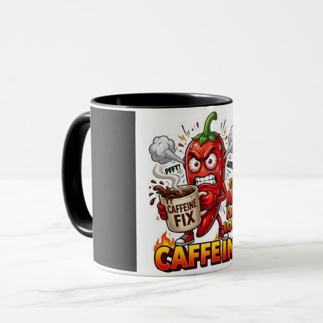 Caneca de Café Combo Energizado pela Cafeína | Caf (Frente Esquerda)