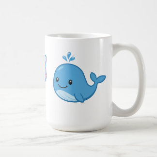 Caneca De Café Combo Kawaii Anime, Baleia Azul Fofa e Vibrações d