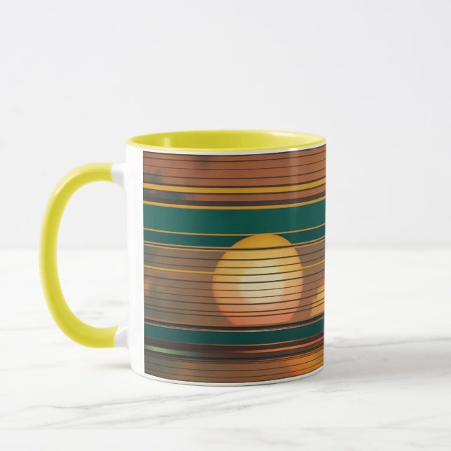 Caneca de Café Combo Linhas Pôr do Sol Retro (Esquerda)