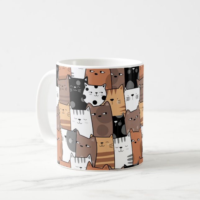 Caneca De Café Combo Mug - Mulher Gato Louca (Frente Esquerda)
