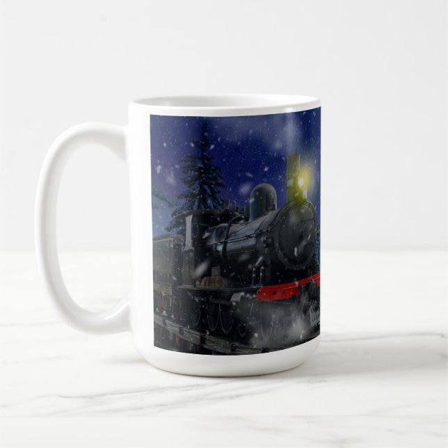 Caneca De Café Comboio de Natal na neve (Esquerda)