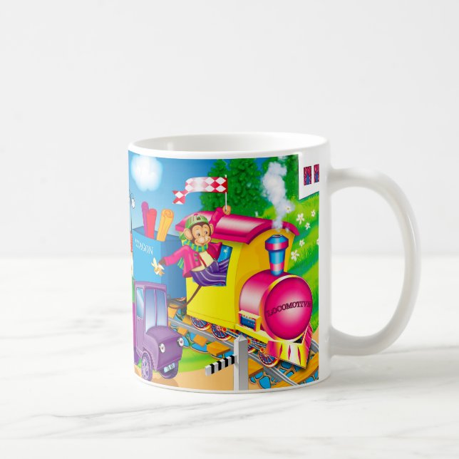 Caneca De Café comboio e carro (Direita)
