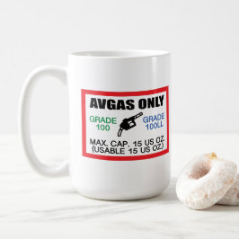 Caneca De Café Combustível AVGAS / 100LL apenas