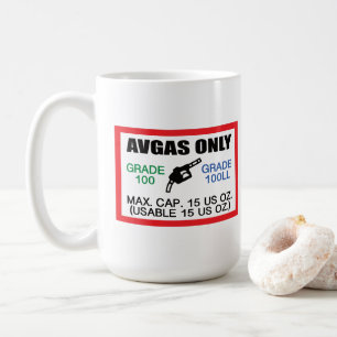 Caneca De Café Combustível AVGAS / 100LL apenas