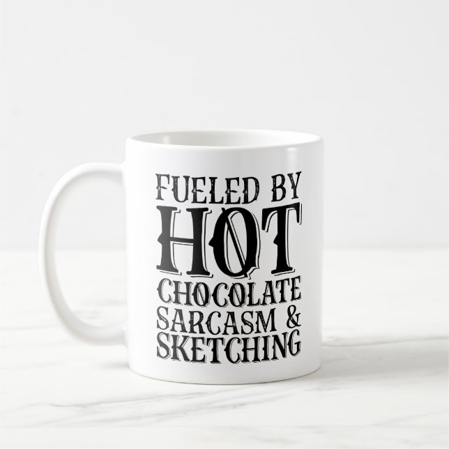 Caneca De Café Combustível Com Sarcasmo De Chocolate Quente E Des (Esquerda)