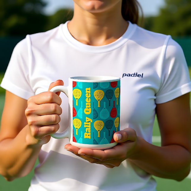 Caneca De Café Combustível Padel Racket, texto personalizado (Padel Racket Fuel, custom text Coffee Mug)