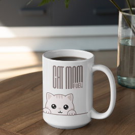 Caneca De Café Combustível Personalizável para Mãe de Gato