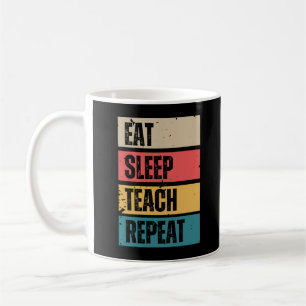 Caneca De Café Come Sleep Teach Repete Engraçado Professor Inglês