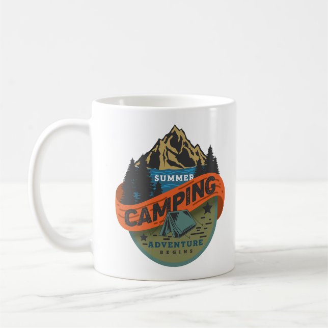 Caneca De Café Começa a Aventura de Camping de Verão (Esquerda)