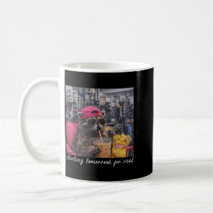 Caneca De Café Começando Amanhã De Verdade Academia de Raccoon En