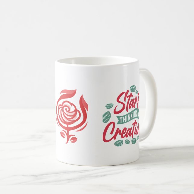 Caneca De Café Comece a pensar na criatividade (Frente Esquerda)