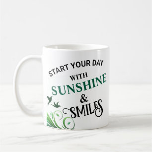 Caneca De Café Comece seu dia com Sunshine e sorria café de Desig