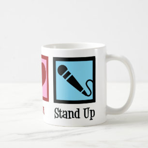 Caneca De Café Comediante Peace Love Stand Up Comedy Club