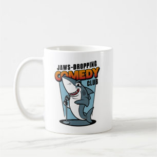 Caneca De Café Comediante Tubarão no Clube de Comédia de Cair a Q