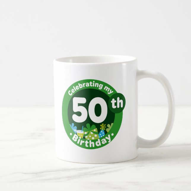 Caneca De Café Comemorando meu 50th aniversário (Direita)