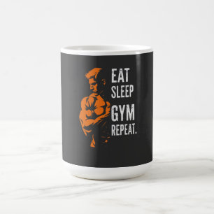 Caneca De Café Comer Camisa De Sono Repetir Traje
