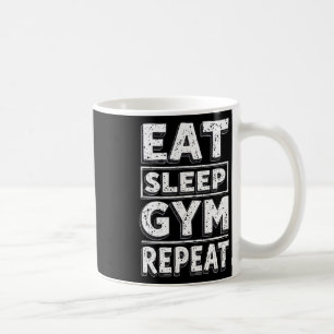 Caneca De Café Comer Dormir Academia Repetir Camiseta Divertida H