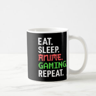 Caneca De Café Comer Dormir Anime Jogos Repetir Divertido Gamer A