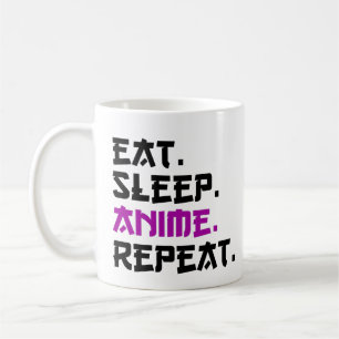 Caneca De Café Comer Dormir Anime Repetir