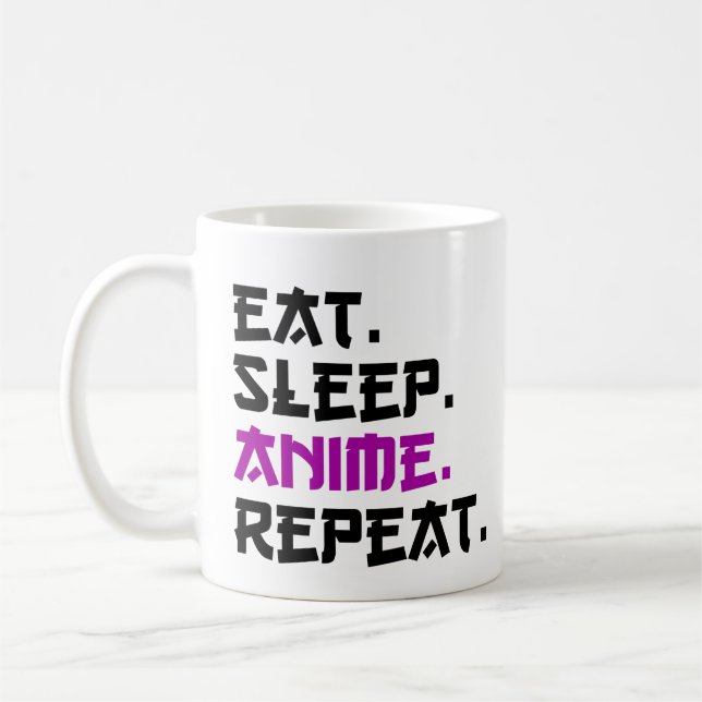 Caneca De Café Comer Dormir Anime Repetir (Esquerda)