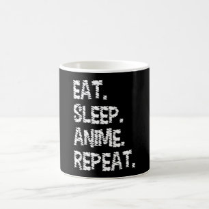 Caneca De Café Comer Dormir Anime Repetir   Design para Amante de