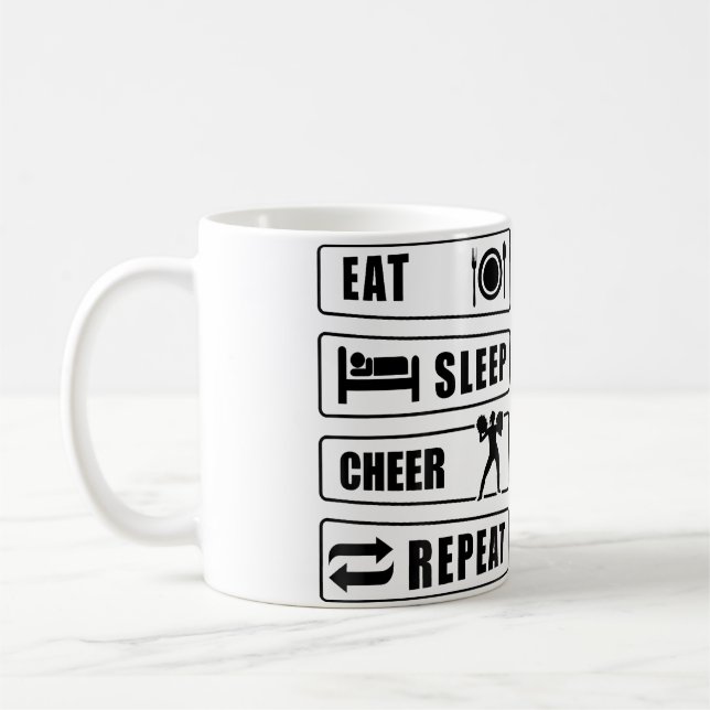 Caneca De Café Comer Dormir Aplaudir Repetir Cheerleading Cheerle (Esquerda)