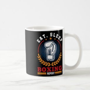Caneca De Café Comer Dormir Boxe Repetir Mma Kickboxing Boxeador