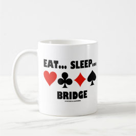 Caneca De Café Comer... Dormir... Bridge (Bridge Humor Card Suits