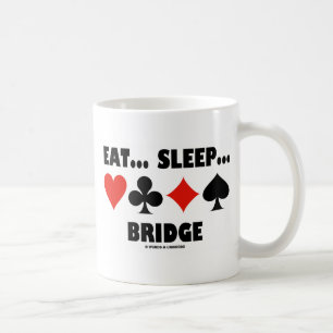 Caneca De Café Comer... Dormir... Bridge (Bridge Humor Card Suits