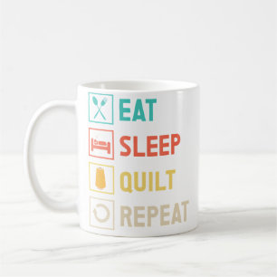 Caneca De Café Comer Dormir Colcha Repetir Costura de Colchas Tec