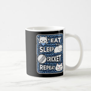 Caneca De Café Comer Dormir Críquete Repetir Meninos Menina Crian