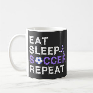 Caneca De Café Comer+Dormir+Futebol+Repetir
