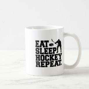 Caneca De Café Comer Dormir Hóquei Repetir - Hóquei Divertido