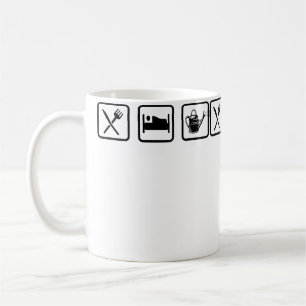 Caneca De Café Comer Dormir Jardim Repetir Jardinagem Jardineiro
