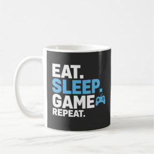 Caneca De Café Comer Dormir Jogar Repetir Citação Divertida de De