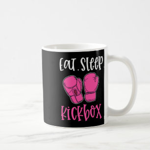 Caneca De Café Comer Dormir Kickbox Rosa Frase Citação Kickboxing