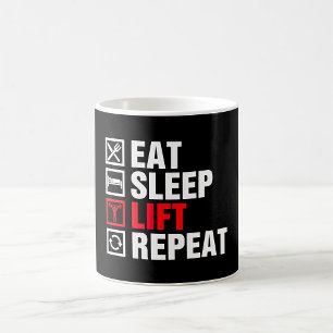 Caneca De Café Comer Dormir Levantar Repetir