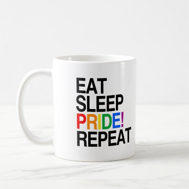 Caneca De Café Comer Dormir Orgulho Repetir (Esquerda)
