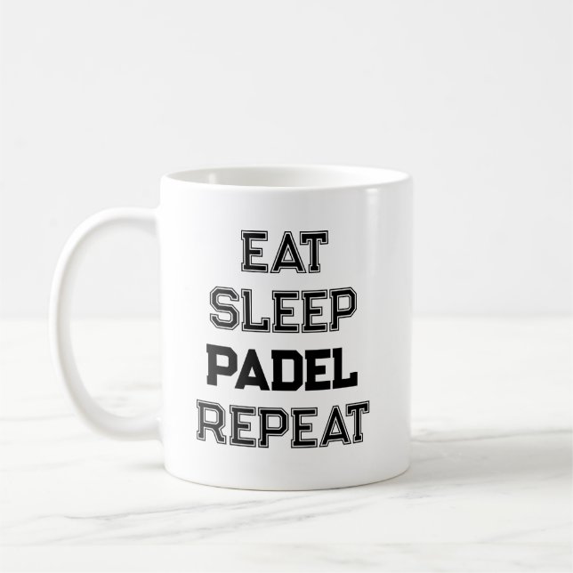 Caneca De Café comer dormir padel repetir padel simples (Esquerda)